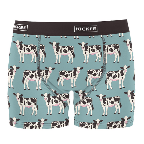 Kickee Pants Men’s Boxers - Jade Cows