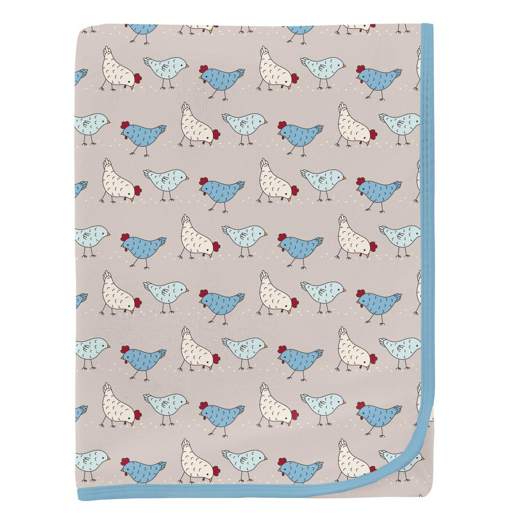 Kickee Pants Swaddle Blanket - Latte Chickens