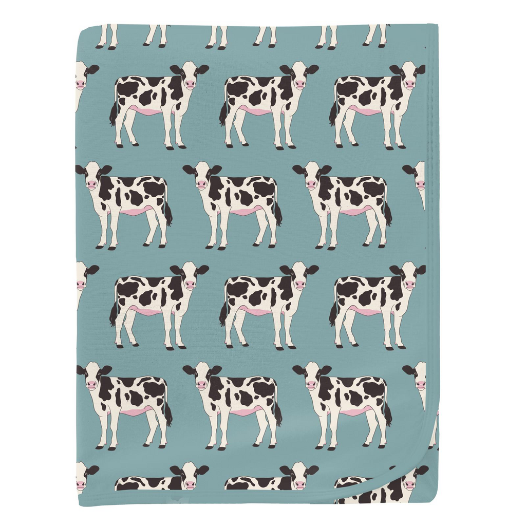 Kickee Pants Swaddle Blanket - Jade Cows