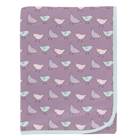 Kickee Pants Swaddle Blanket - Lavender Chickens