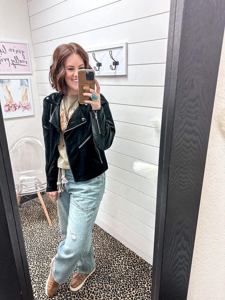 Another Love Velvet Bomber Jacket