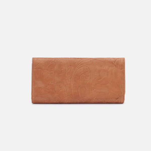 Rachel Continental Wallet Embossed Leather - Saddle Tooled