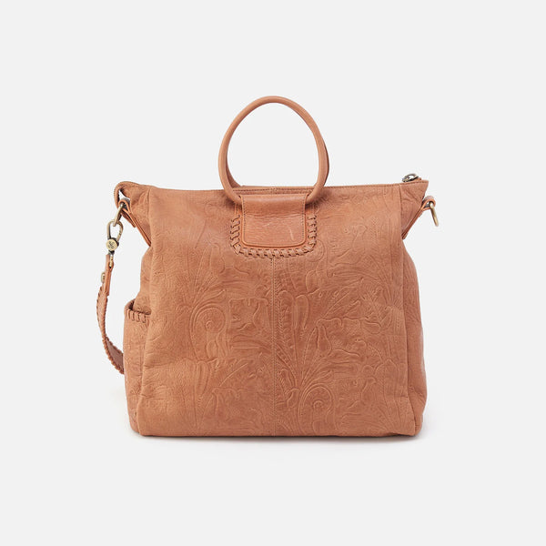 Hobo Sheila Large Satchel in Tooled Leather