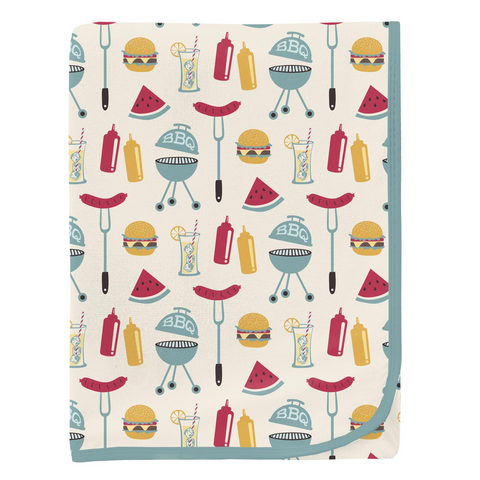 Kickee Pants Swaddle Blanket - Natural BBQ