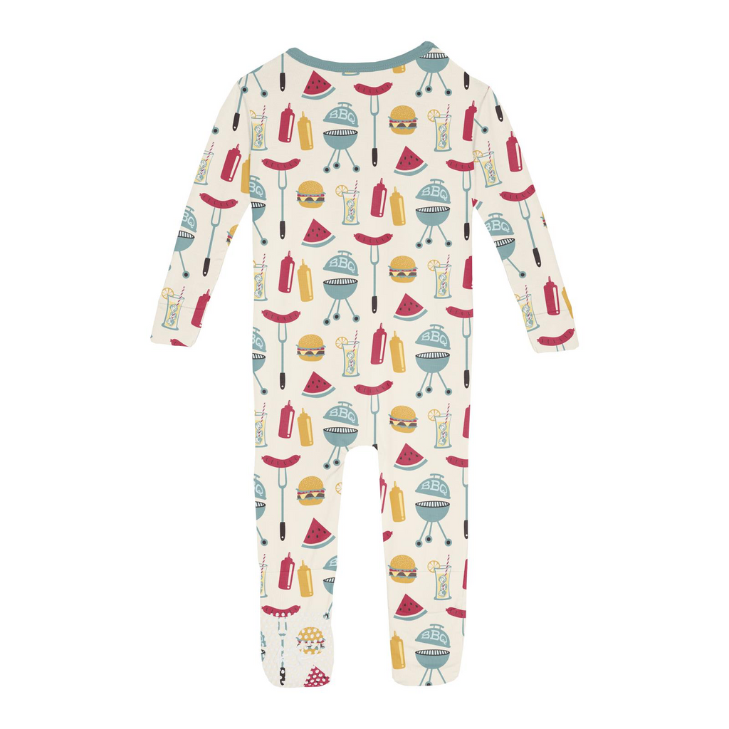 Kickee Pants Convertible Sleeper with Zipper - Natural BBQ